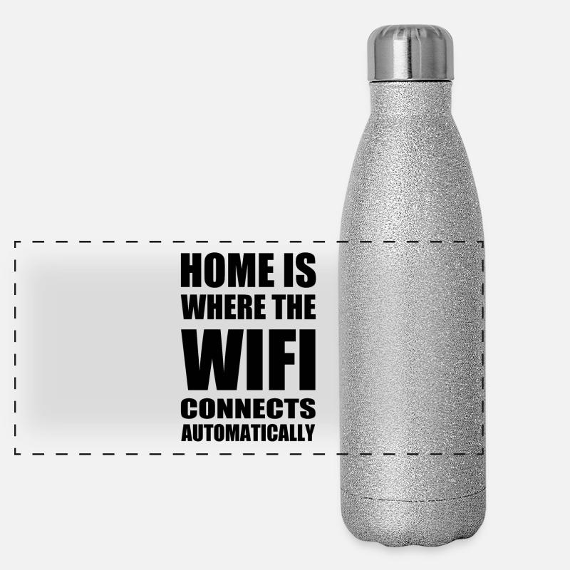 wifi maison noir Gourde isotherme panoramique pailletée 500 ml