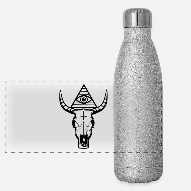Crâne de Ram Gourde isotherme panoramique pailletée 500 ml