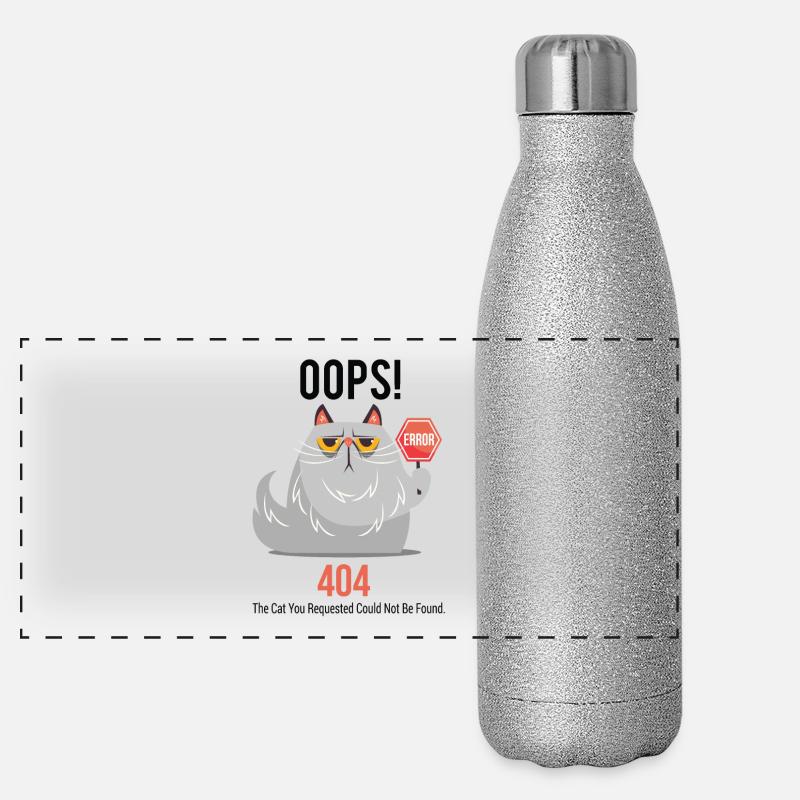 Chat grincheux 404 Gourde isotherme panoramique pailletée 500 ml