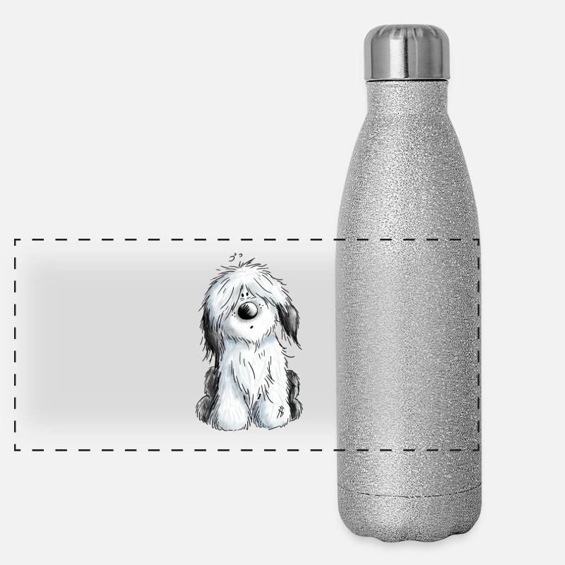 Süßer Bobtail - Bobtails - Old English Sheepdog Panorama Glitzer Isolierflasche 500 ml