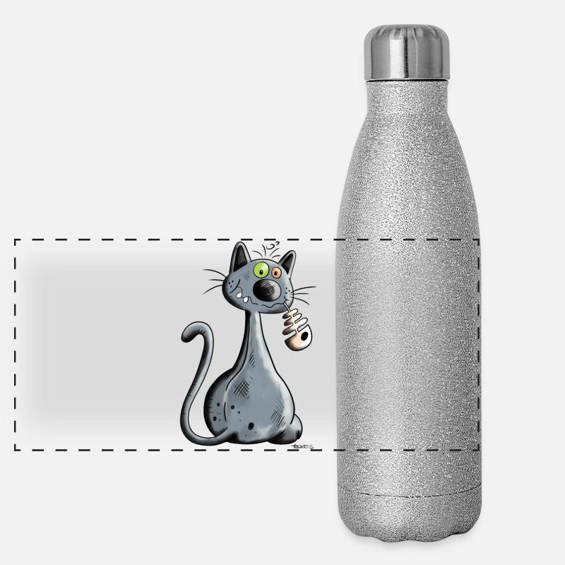 Chat Gourde isotherme panoramique pailletée 500 ml