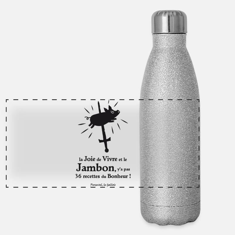La joie de vivre et le Jambon... Perceval Gourde isotherme panoramique pailletée 500 ml