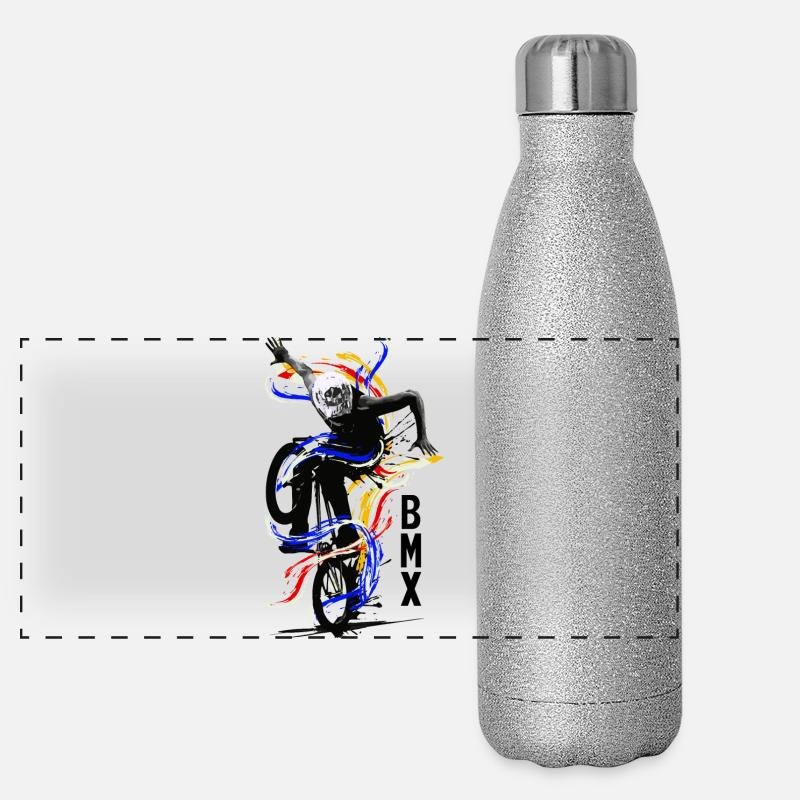 Fahrrad BMX | BMX Rad | BMX Geschenkidee Panorama Glitzer Isolierflasche 500 ml