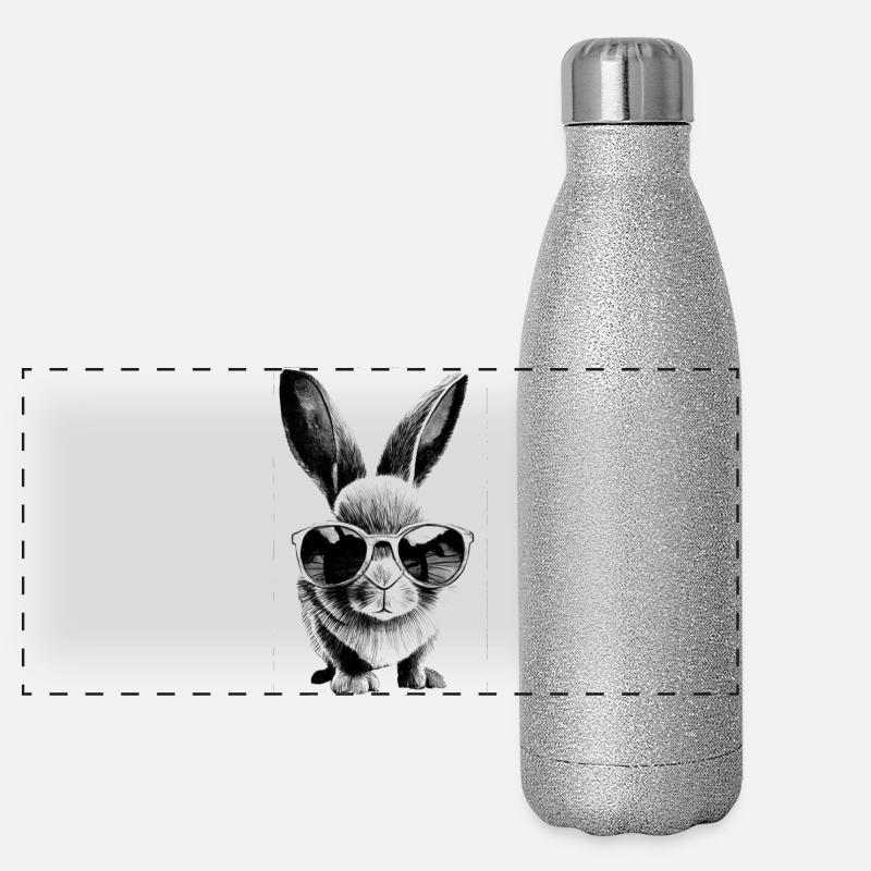 Bunny Hero avec lunettes de soleil Gourde isotherme panoramique pailletée 500 ml