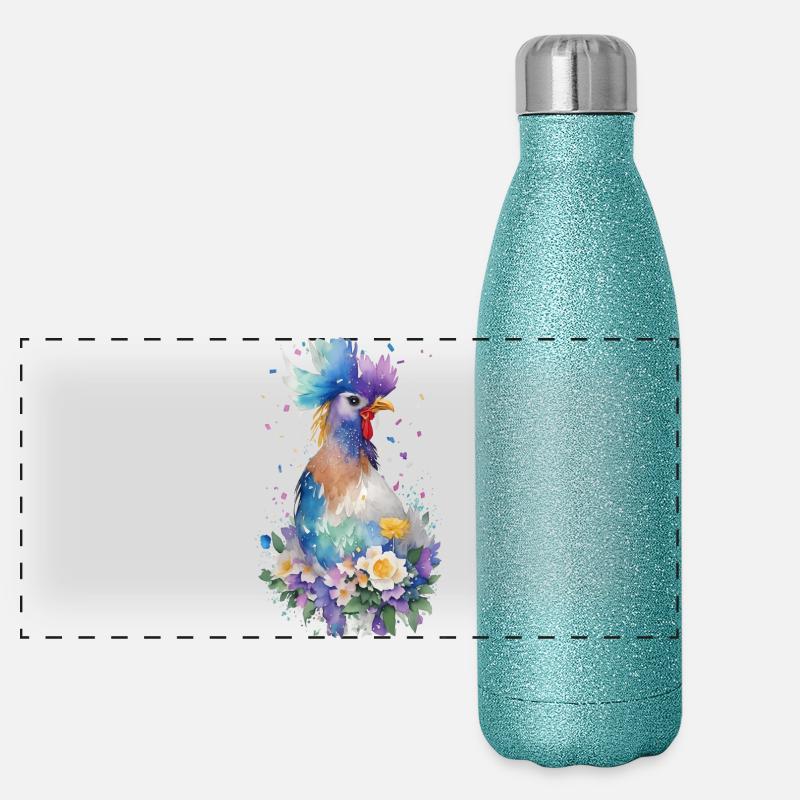 crazy chicken Panoramic Glitter Thermal Bottle 500 ml