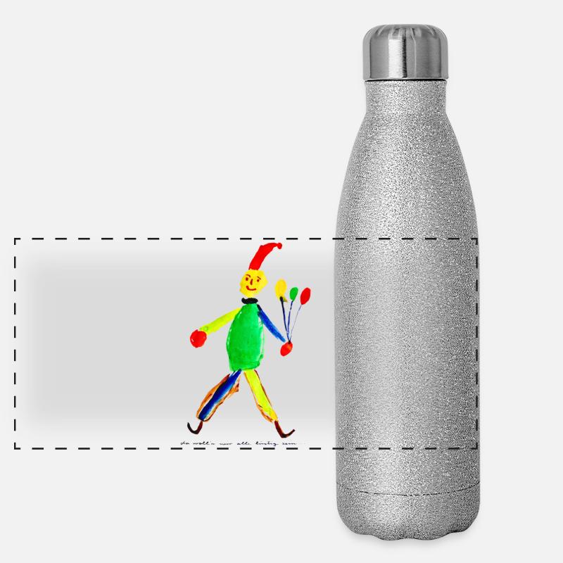 Jumping jack - Panoramic Glitter Thermal Bottle 500 ml - silver glitter