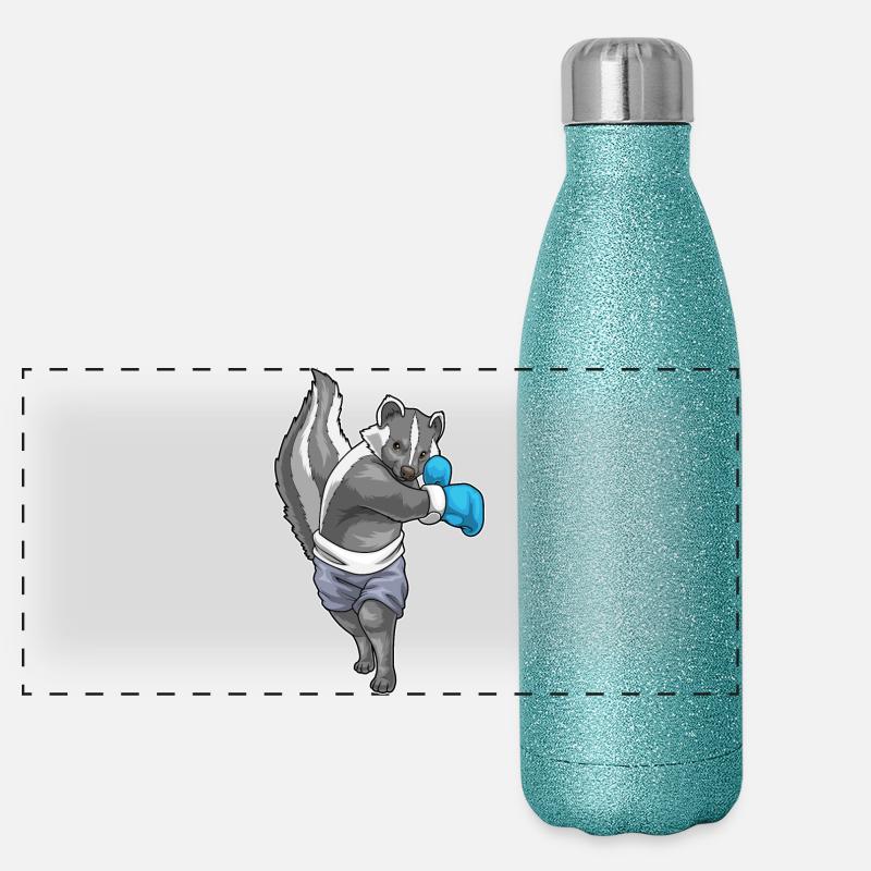 Skunk Boxer Gants de boxe Boxe Gourde isotherme panoramique pailletée 500 ml