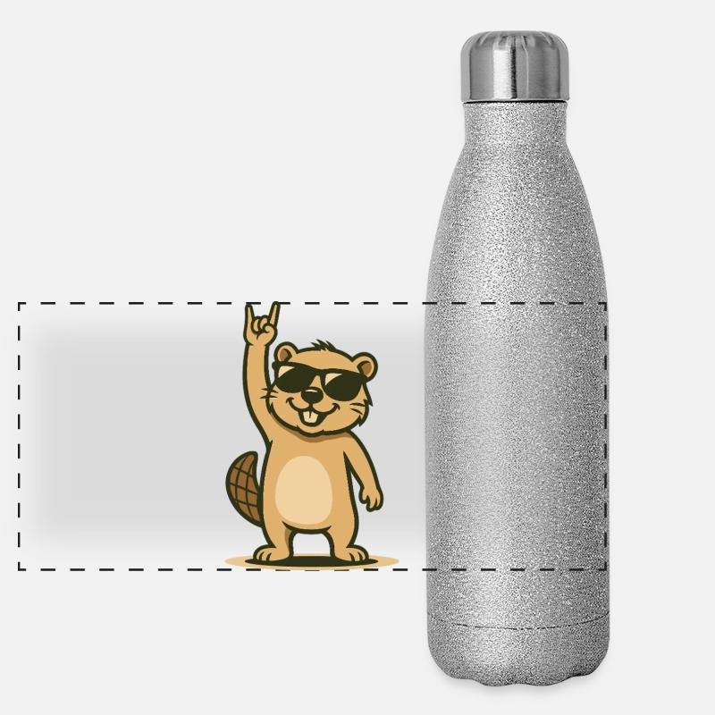 Ambiance de bébé castor à bascule Gourde isotherme panoramique pailletée 500 ml