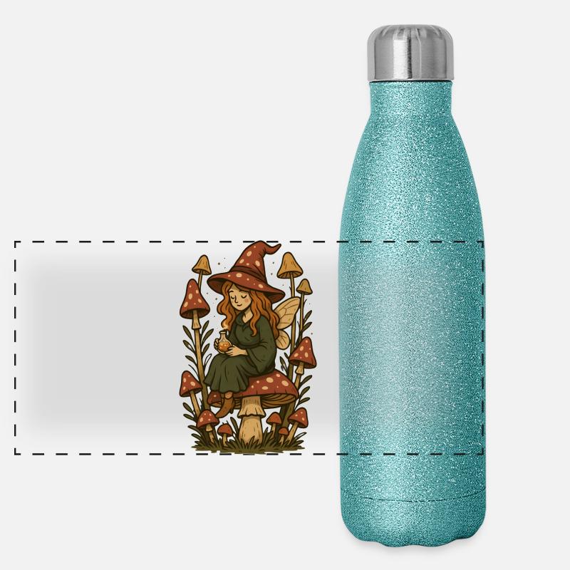 Fairytale forest magic fairy Panoramic Glitter Thermal Bottle 500 ml