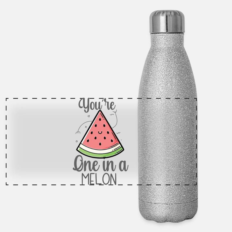 Du bist eine Melone – einzigartiger Humor Panorama Glitzer Isolierflasche 500 ml