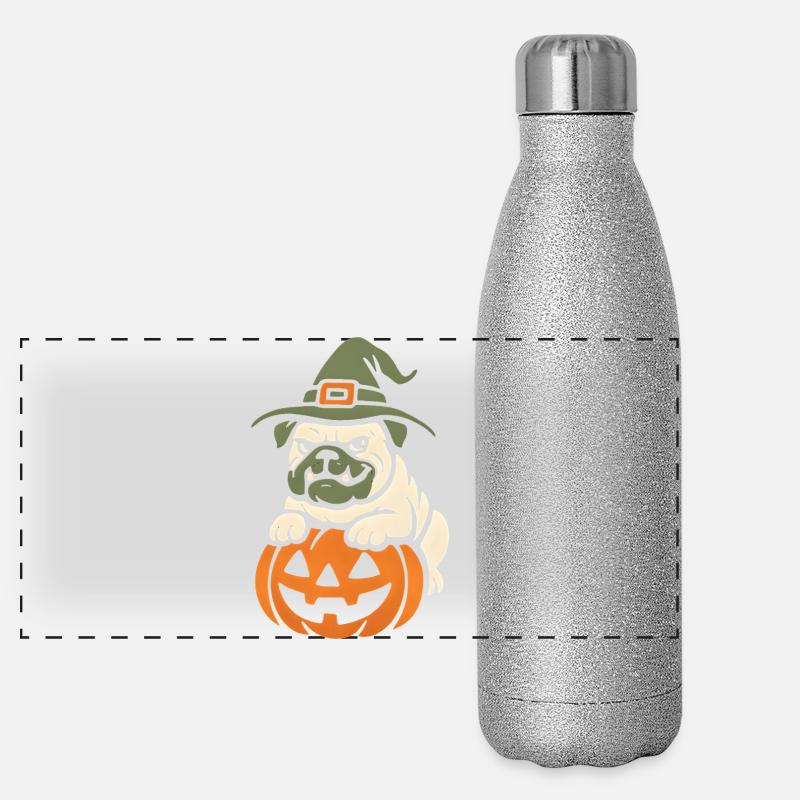 Carlin Halloween Citrouille Sorcière Gourde isotherme panoramique pailletée 500 ml