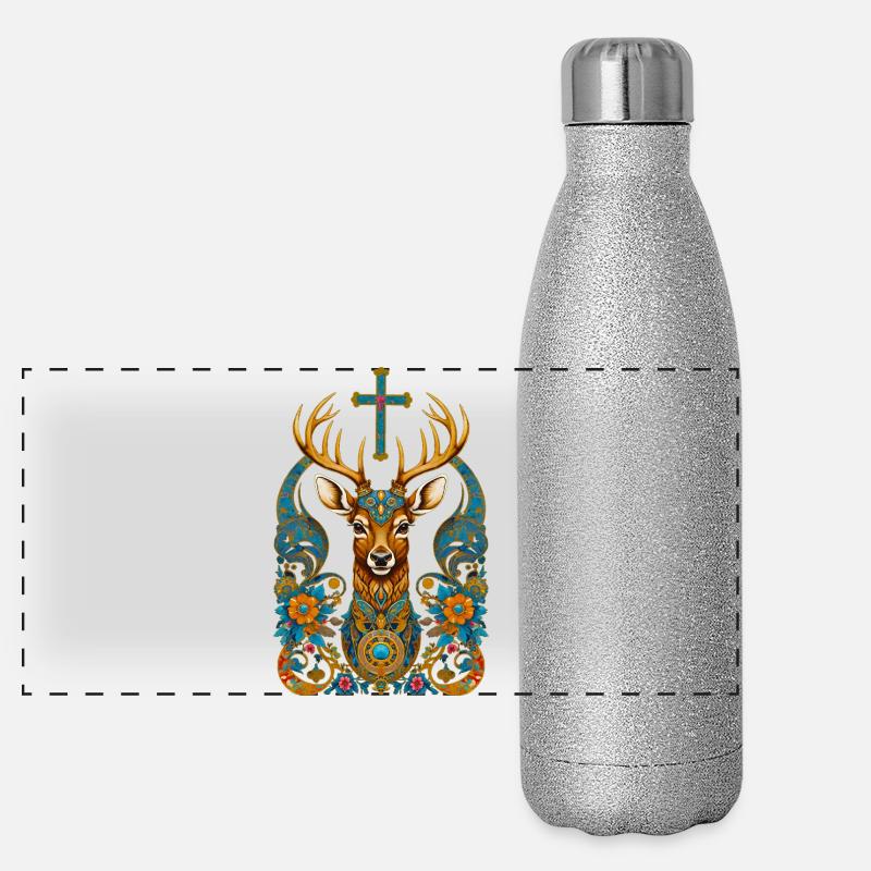 Hirsch Panorama Glitzer Isolierflasche 500 ml