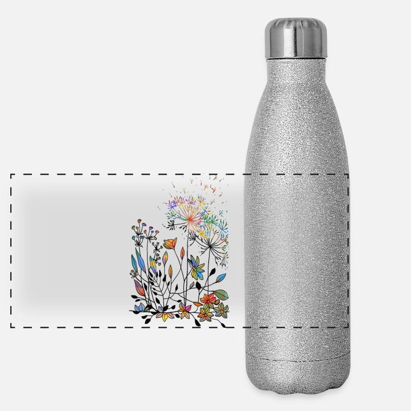 Flowers Panoramic Glitter Thermal Bottle 500 ml