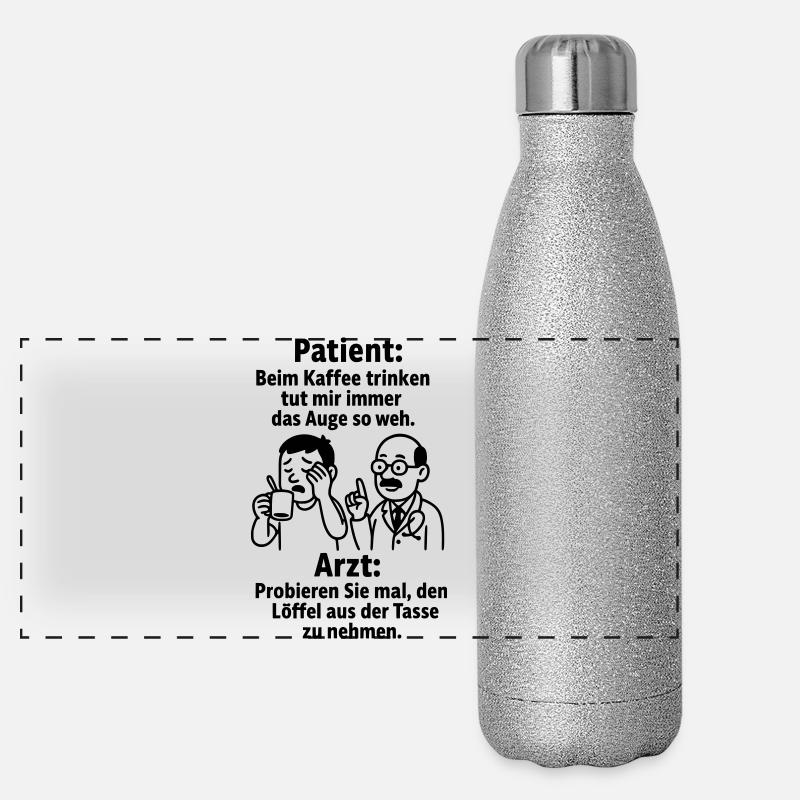 witziger spruch kaffee trinken Panorama Glitzer Isolierflasche 500 ml