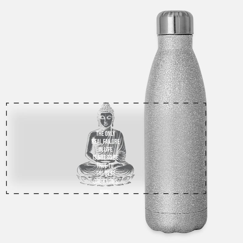 Buddha Wisdom: True to Your Best Self - Panoramic Glitter Thermal Bottle 500 ml - silver glitter