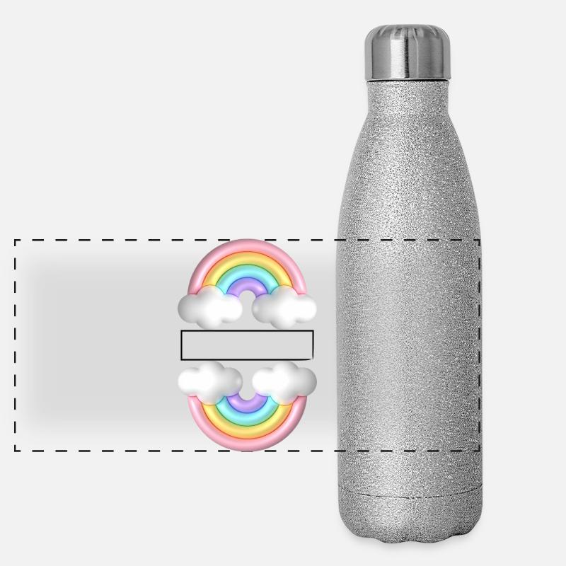 Arc en ciel Gourde isotherme panoramique pailletée 500 ml
