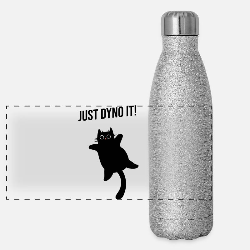 Katze klettert dynamisch Kletterroute Dyno boulder Panorama Glitzer Isolierflasche 500 ml