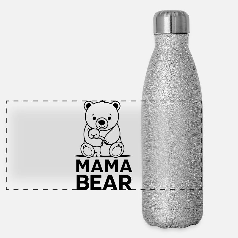 Bärenmama - Panorama Glitzer Isolierflasche 500 ml - Silber Glitzer