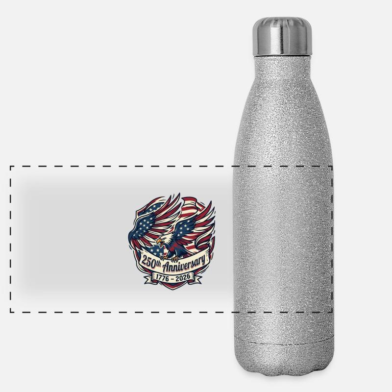 250e anniversaire du drapeau de l’aigle Gourde isotherme panoramique pailletée 500 ml