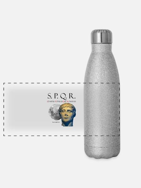 SPQR LUNAR Schürzen - Panorama Glitzer Isolierflasche 500 ml - Silber Glitzer - Vorne