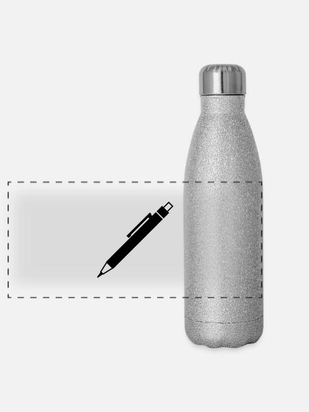 Pen - Panoramic Glitter Thermal Bottle 500 ml - silver glitter - Front