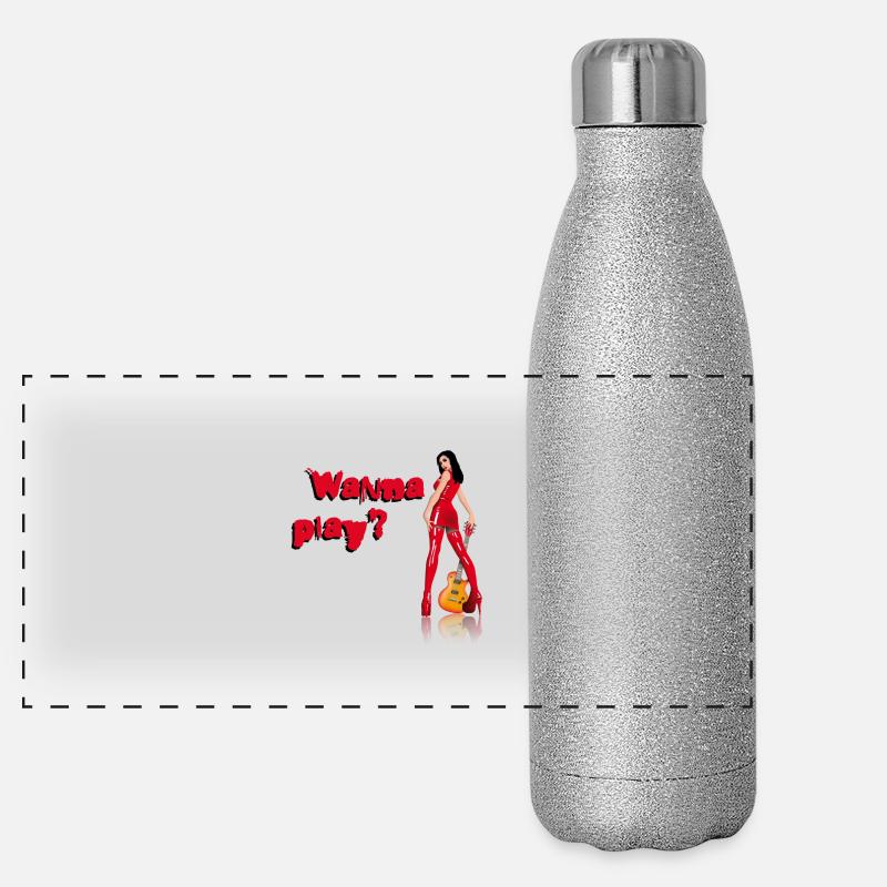 rock_babe_a_wanna_play Panoramic Glitter Thermal Bottle 500 ml