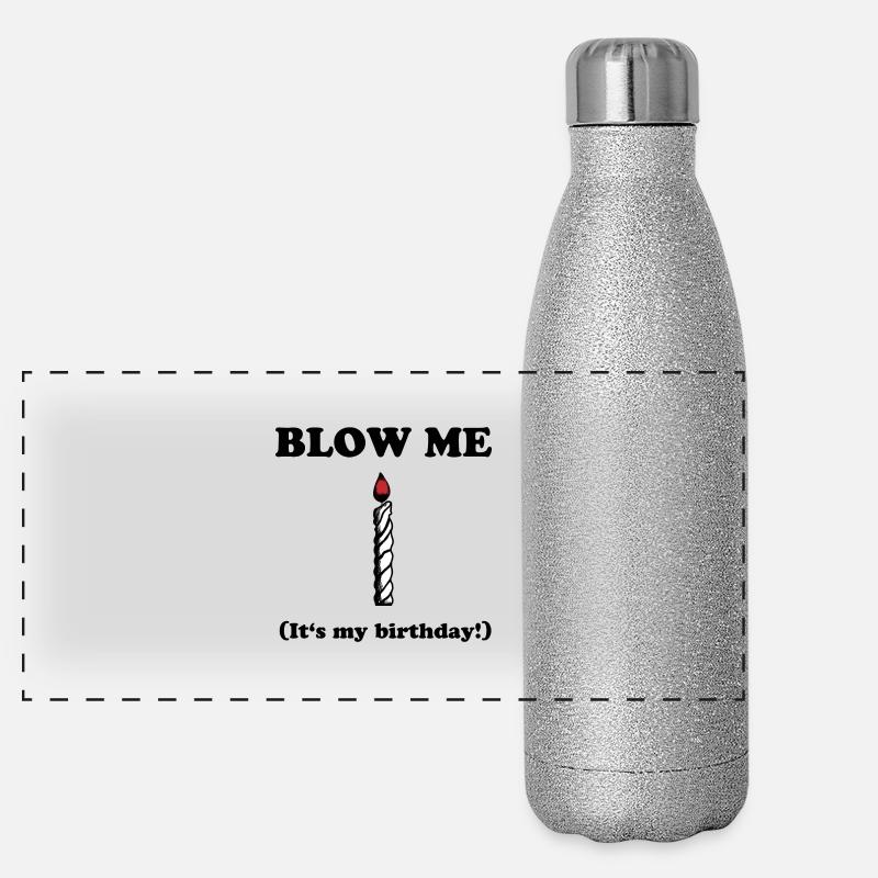 Blow me - It's my birthday Panorama Glitzer Isolierflasche 500 ml