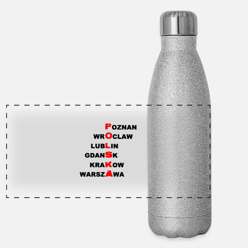 Polen - Polska Panorama Glitzer Isolierflasche 500 ml