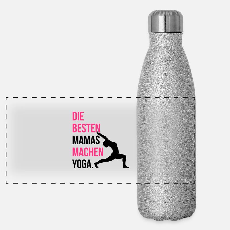 Die besten Mamas machen Yoga Panorama Glitzer Isolierflasche 500 ml