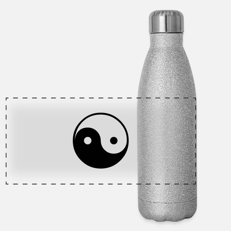 ying & yang noir Gourde isotherme panoramique pailletée 500 ml