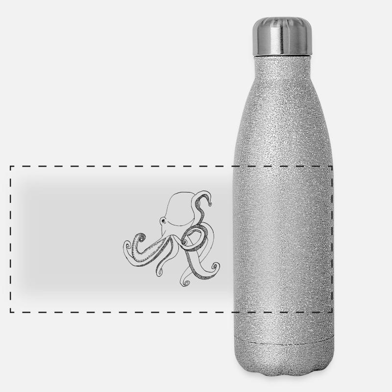 Oktopus Panorama Glitzer Isolierflasche 500 ml