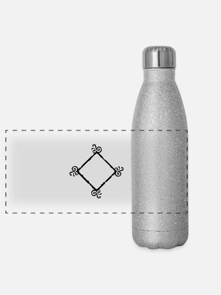 frame_vec_1 de - Panorama Glitzer Isolierflasche 500 ml - Silber Glitzer - Vorne
