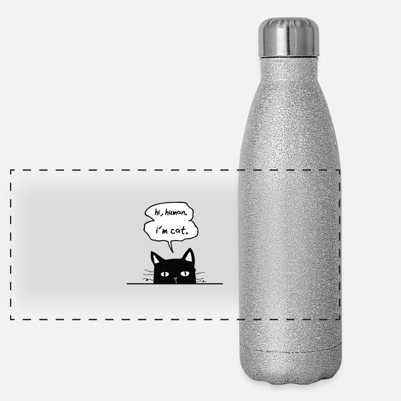 Katzenliebhaber Panorama Glitzer Isolierflasche 500 ml