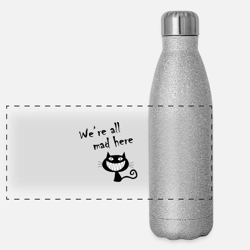 We're all mad here Panorama Glitzer Isolierflasche 500 ml