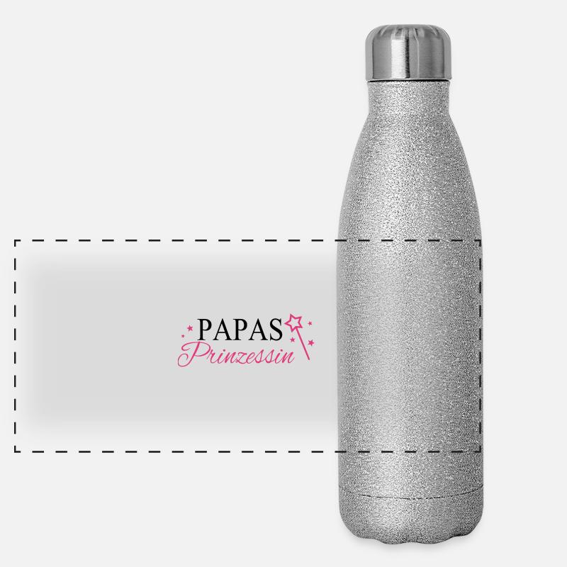 Papas Prinzessin Panorama Glitzer Isolierflasche 500 ml