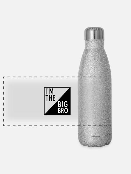BIG BROTHER - Panorama Glitzer Isolierflasche 500 ml - Silber Glitzer - Vorne