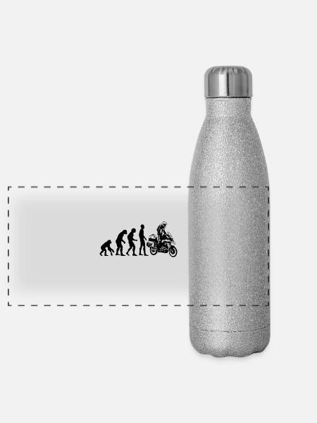 Human Evolution Enduro - Gourde isotherme panoramique pailletée 500 ml - paillettes argentées - Devant