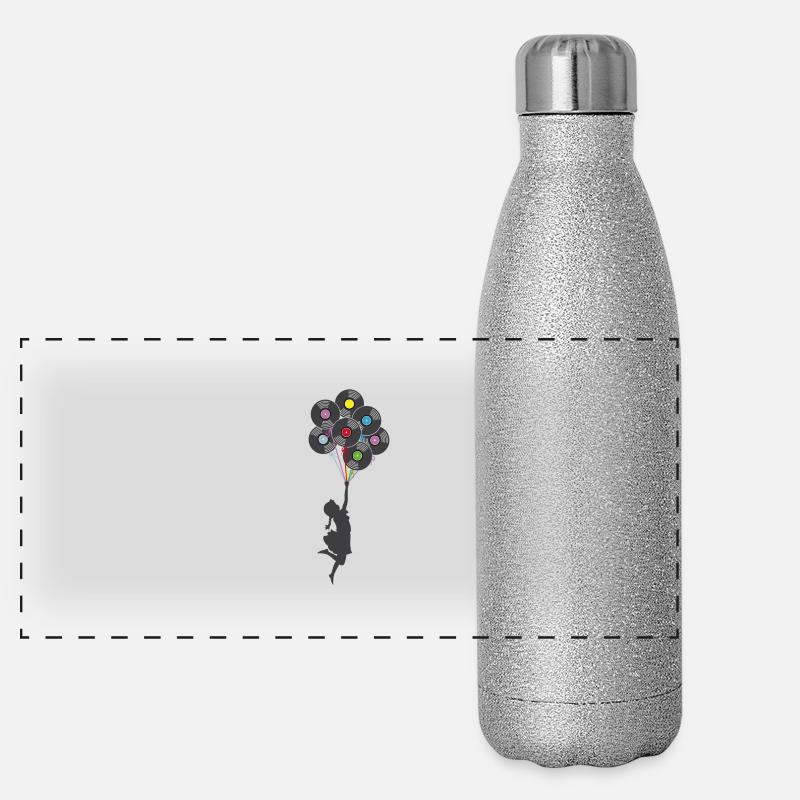 Fille vinyle ballons Gourde isotherme panoramique pailletée 500 ml
