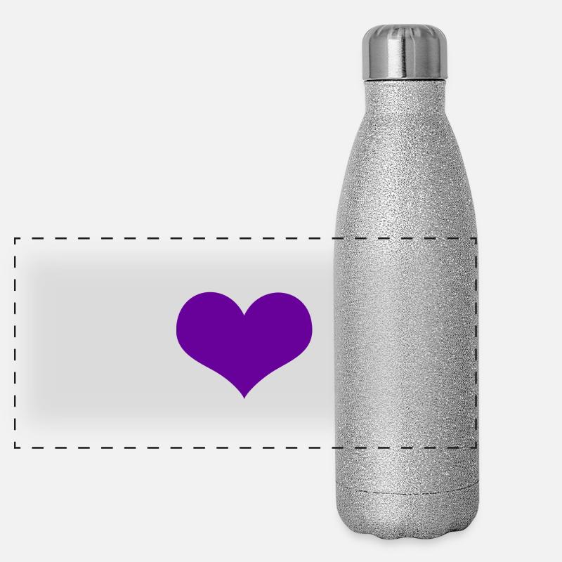 Heart Purple Panorama Glitzer Isolierflasche 500 ml