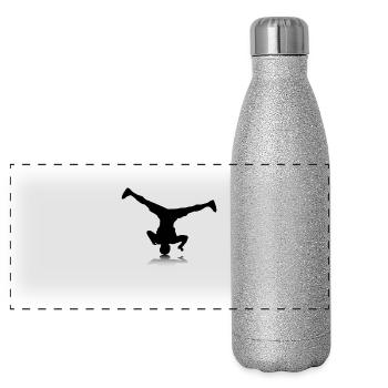 Breakdancer (spin) - Panorama Glitzer Isolierflasche 500 ml - Silber Glitzer - Vorne
