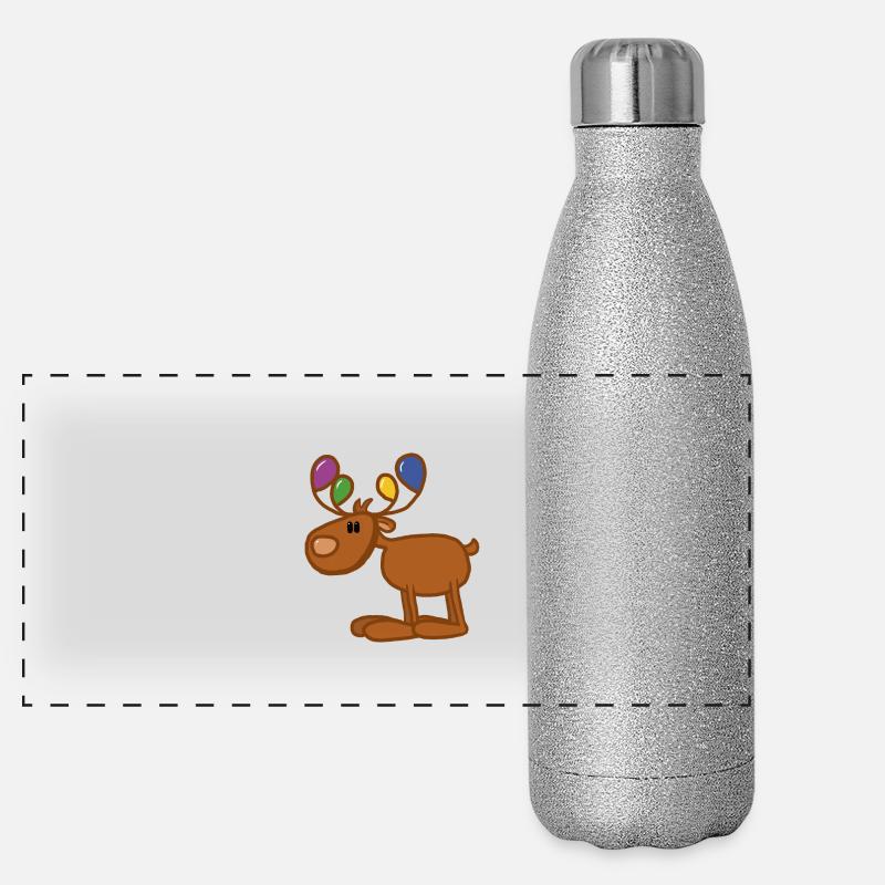 rentier mit farben Panorama Glitzer Isolierflasche 500 ml