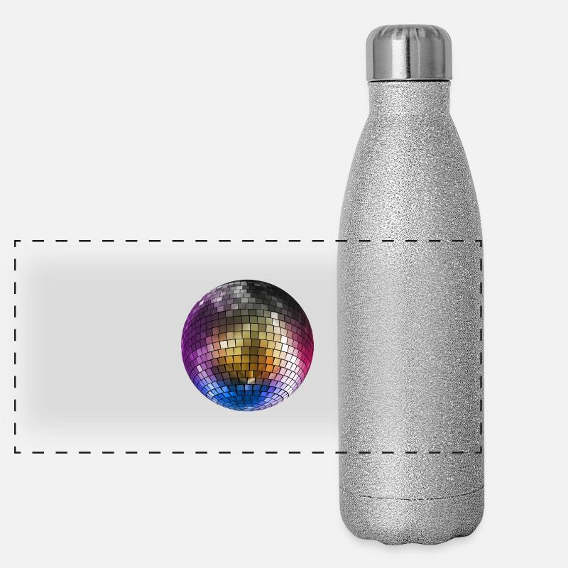 Diskokugel Mirrorball farbig Panorama Glitzer Isolierflasche 500 ml