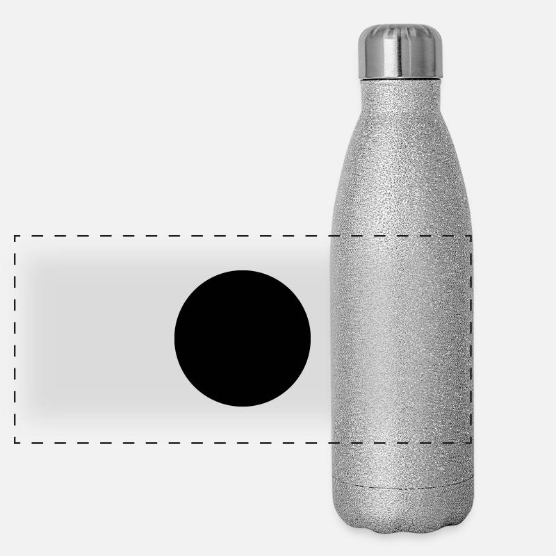 Mathematics-symbol - black circle - hole Panoramic Glitter Thermal Bottle 500 ml