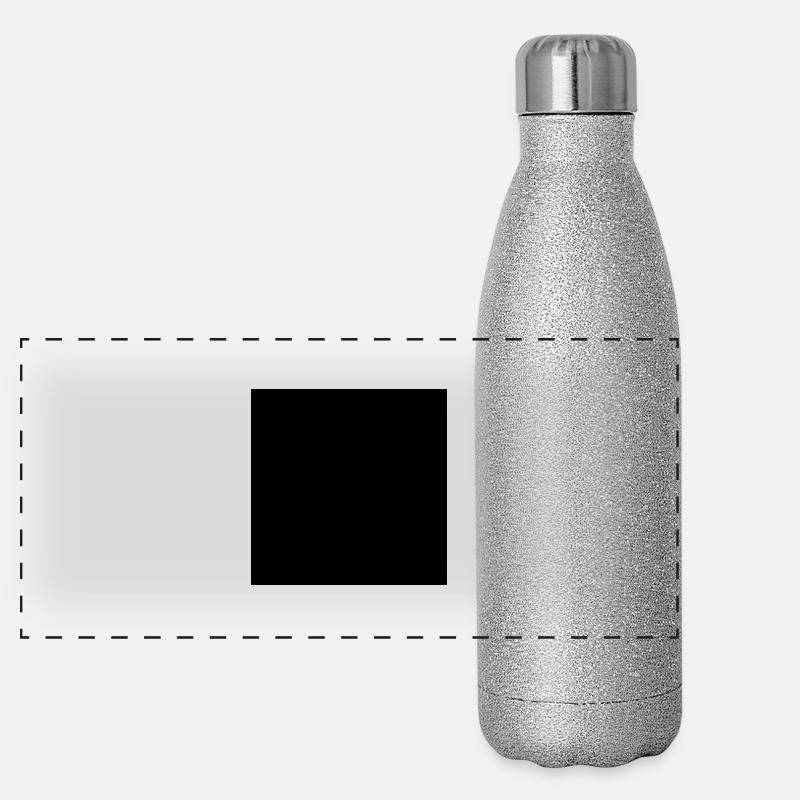 Math symbol - black square Panoramic Glitter Thermal Bottle 500 ml