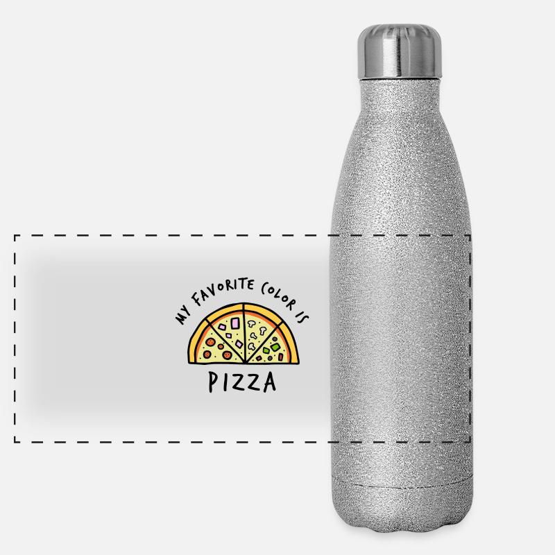 my favorite color is pizza Panorama Glitzer Isolierflasche 500 ml
