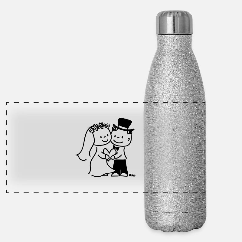 Brautpaar Panorama Glitzer Isolierflasche 500 ml