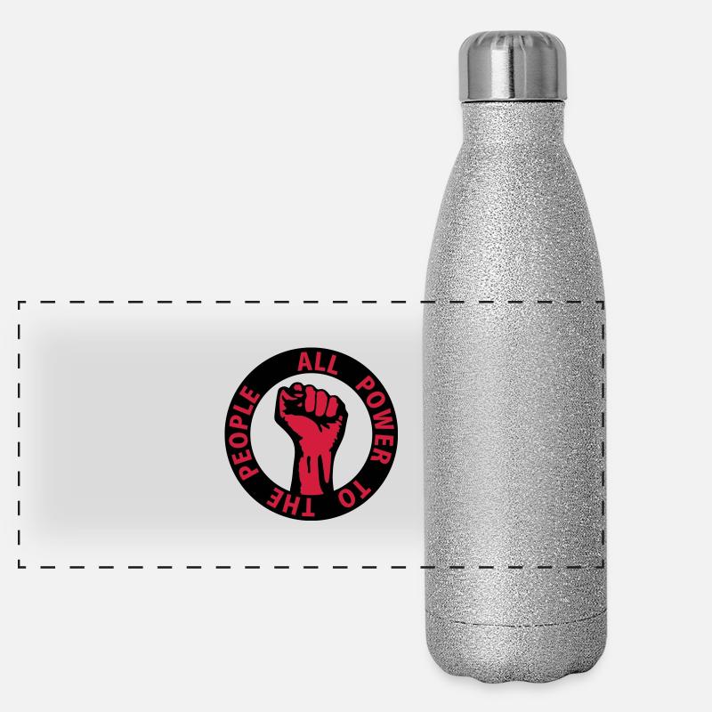 2 colors - all power to the people - against Gourde isotherme panoramique pailletée 500 ml