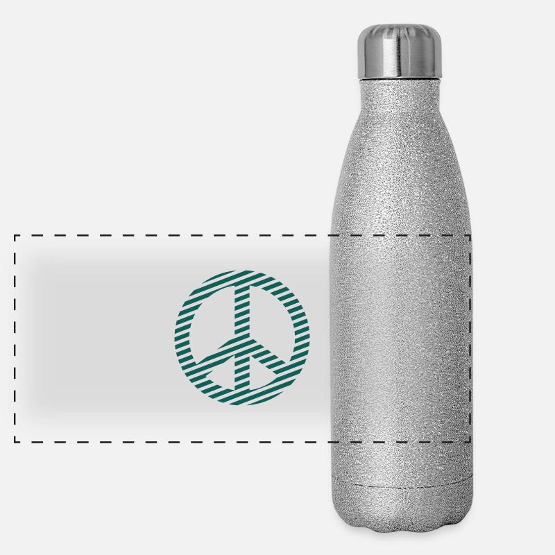 Love & Peace Design Panorama Glitzer Isolierflasche 500 ml