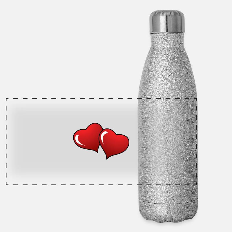 Hearts de Panorama Glitzer Isolierflasche 500 ml