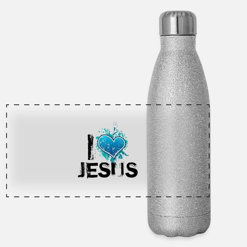 i love jesus uk Panoramic Glitter Thermal Bottle 500 ml